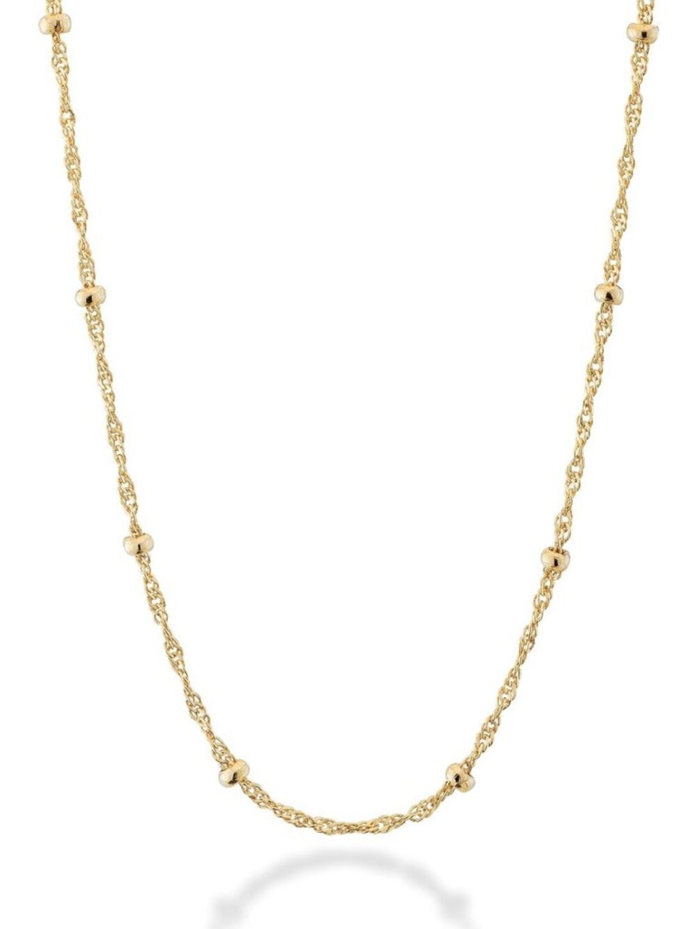 Elegant 18K Gold Plated Sterling Silver Bead Necklace for Women - Chic Jewelry